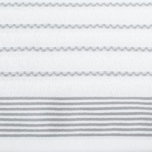 Ręcznik z ozdobną bordiurą w pasy 70X140 CM BIAŁY na Arena.pl