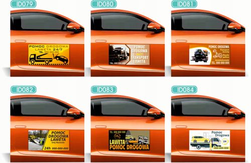 Magnes na samochód reklama magnetyczna 60x30 cm pomoc drogowa LAWETA na Arena.pl