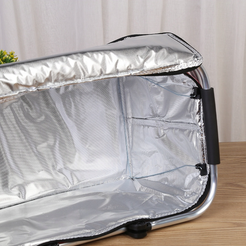 Kosz Piknikowy Termiczny Na Zakupy Duży 30 Litrów Składany Różowe Paski na Arena.pl