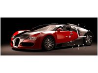 100X40CM ZEGAR ZEGAR ŚCIENNY CZERWONE BUGATTI VEYRON OBRAZ