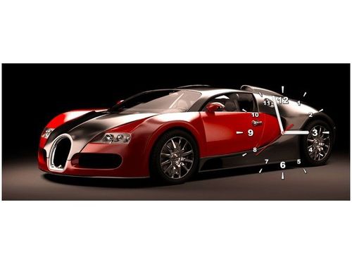 100X40CM ZEGAR ZEGAR ŚCIENNY CZERWONE BUGATTI VEYRON OBRAZ na Arena.pl