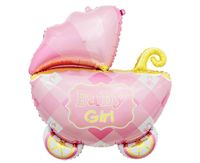 Balon foliowy Wózek Baby Girl różowy baby shower dla dziewczynki 60 cm