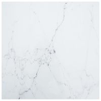 Blat stołu, biały, 80x80 cm, 6 mm, szkło ze wzorem marmuru