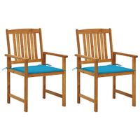 Krzesła ogrodowe z poduszkami, 2 szt., drewno akacjowe
