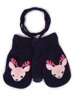 Rękawiczki dziewczęce jednopalczaste ze sznurkiem dotykowe 16 cm YOCLUB