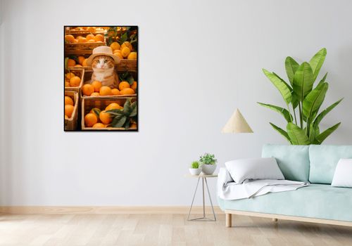 Plakat 70x100cm Kot w Pomarańczach na Arena.pl