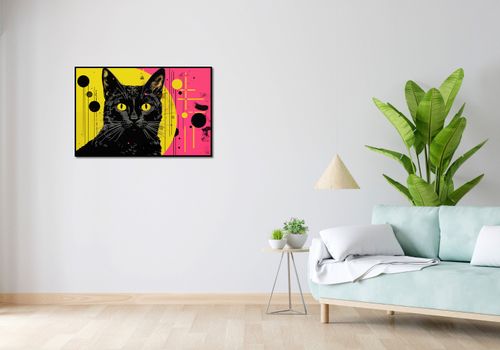 Plakat 91,5x60cm Neonowy Kocur na Arena.pl
