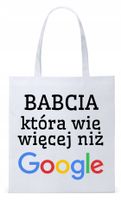 Dla Babci Babuni Prezent Torba Eco Biała Shopper Z Nadrukiem Ze Zdjęciem