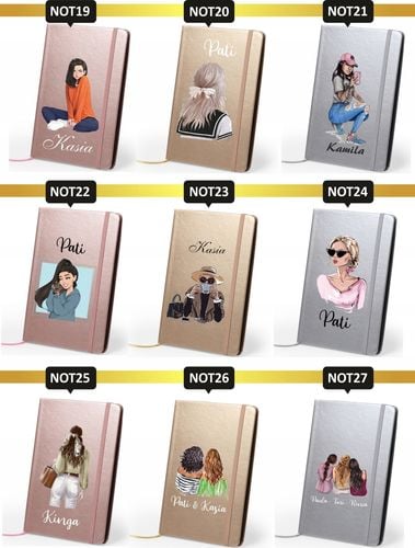 Notes metaliczny A5 nadruk UV WALENTYNKI planner NOTATNIK na Arena.pl