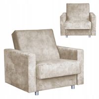 Fotel rozkładany Alicja do spania z pojemnikiem beżowy kremowy