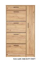 Szafka na buty MALTA 4 SM kolor: DĄB ZŁOTY CRAFT - CZARNE UCHWYTY