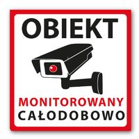 Naklejka OBIEKT MONITOROWANY monitoring  całodobowy 10cm