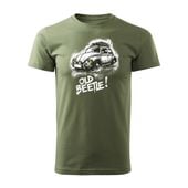 Koszulka VW Beetle garbus z samochodem garbusem męska khaki REGULAR L