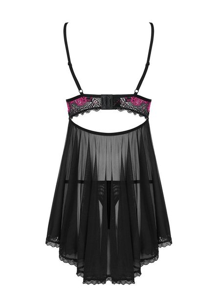 Urocza Babydoll i Stringi - Obsessive Tulia L/XL zdjęcie 4