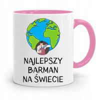 Kubek Różowy Dla Barmana Najlepszy Na Świecie Z Nadrukiem Ze Zdjęciem