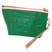 Kosmetyczka pikowana LOVE zielona