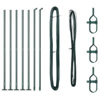 Słupki ogrodzeniowe 7 pcs Zielony Ø32mm 130 cm