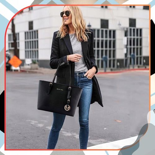 DAMSKA SKÓRZANA POJEMNA TORBA A4 TOREBKA Czarna miejska klasyczna na ramię na Arena.pl