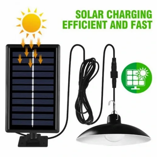 Lampa Żyrandol LED Panel Solarny Kemping Żarówka zdjęcie 4