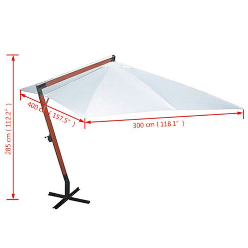 Parasol 300 x 400 cm, biały na Arena.pl