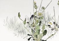 Plakat 100x70cm Wild Dandelions, Seitei Japoński Vintage