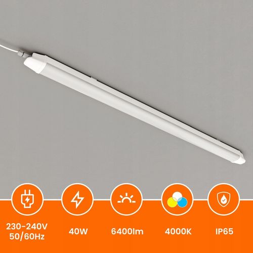 Lampa LED Oprawa Hermetyczna 120cm 40W 6400lm Do Garażu Warsztatu GW3L na Arena.pl
