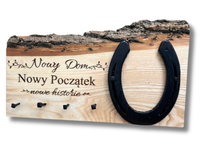 Oryginalny WIESZAK NA KLUCZE parapetówka szczęście podkowa nowy dom prezent