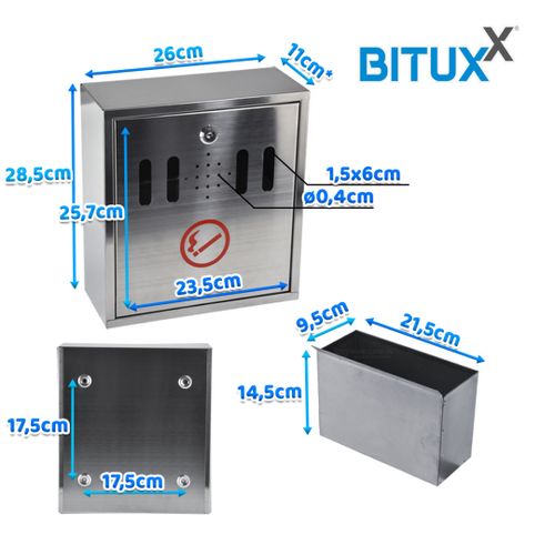 13196 Popielnica zawieszana duża na ścianę naścienna szara ze znaczkie na Arena.pl