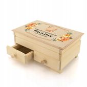 DREWNIANA SZKATUŁKA KUFEREK NA BIŻUTERIĘ I KOMUNIA