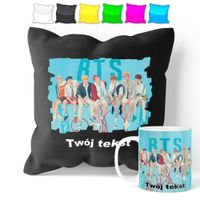 ZESTAW: KUBEK + POSZEWKA - BTS KPOP - PREZENT WIELE WZORÓW + IMIĘ