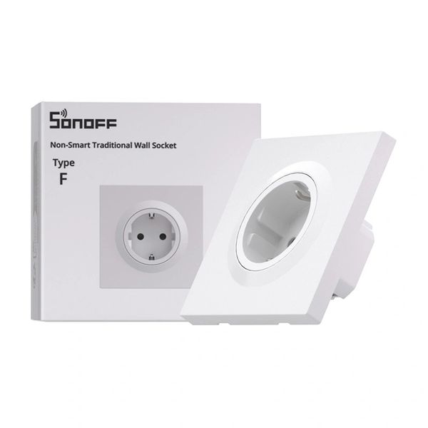 Sonoff WS01STPF-E Gniazdko Ścienne Typ F Schuko 16A 4000W PC Białe zdjęcie 5