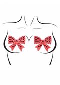 rhinestone bow nipple jewels red