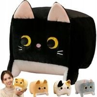 MASKOTKA KWADRATOWY KOT PLUSZOWY PLUSZAK DUŻA PRZYTULANKA KOTEK PODUSZKA