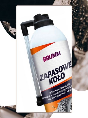 KOŁO ZAPASOWE USZCZELNIACZ DO OPON W SPRAYU BRUMM ŁATWE ZASTOSOWANIE 500 ml na Arena.pl