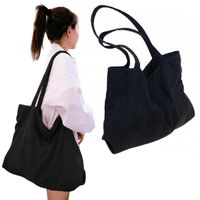 TORBA MŁODZIEŻOWA CZARNA NA RAMIĘ DUŻA MIEJSKA SZTRUKSOWA MOCNA PORZĄDNA