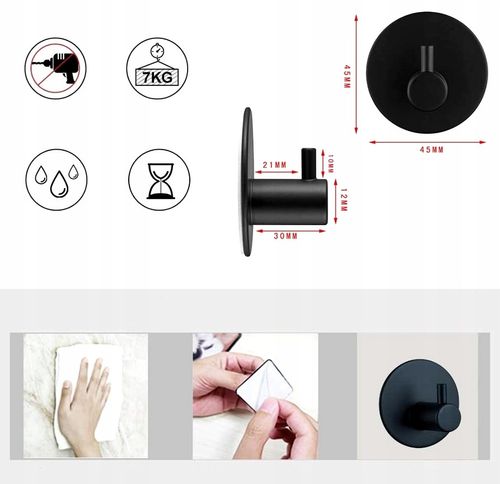 Haczyki Do Łazienki Łazienkowe Samoprzylepne X 4 na Arena.pl