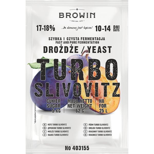 Drożdże gorzelnicze TURBO Slivovitz zdjęcie 1