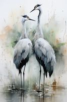 Plakat 40x60cm Tańczące Czaple