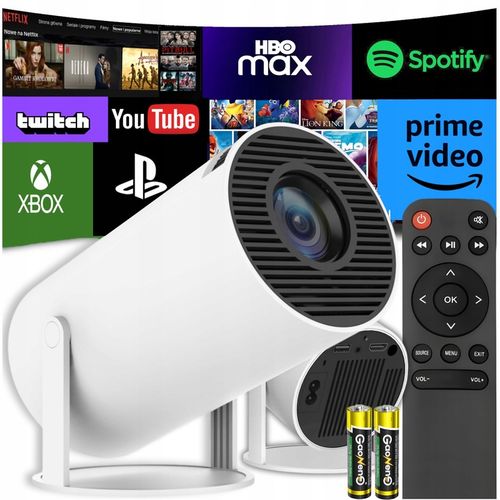 PROJEKTOR HY300 PRO 2025 WERSJA 4K WIFI PRZENOŚNY SMART ANDROID TV RZUTNIK na Arena.pl