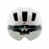 Kask rowerowy SkateFlash Atomic Biały światło tylnie LED na hulajnogę