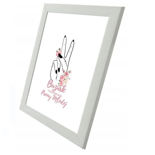 pamiątkowy brązowy plakat buziaki na pożegnanie panny młodej w ramce. na Arena.pl