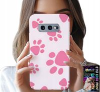 ETUI DO SAMSUNG GALAXY S10E - RÓŻOWE PSIE ŁAPKI, PLECKI, OBUDOWA CASE