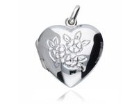 ELEGANCKI SREBRNY OTWIERANY WISIOREK SEKRETNIK PUZDERKO SERCE KWIATY FLOWER