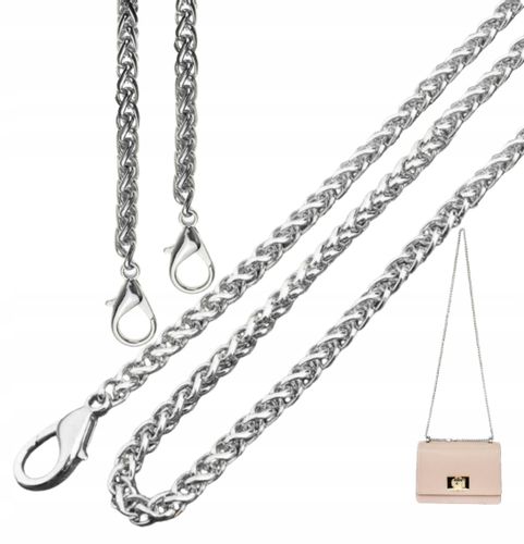 Srebrny Pasek Do Torby Torebki Łańcuch Długi Metal na Arena.pl