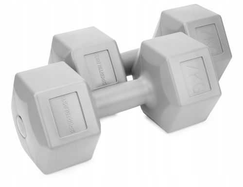 HANTLE 2x7kg hantelki CIĘŻARKI ZESTAW HANTLI BITUMICZNE do ćwiczeń 14kg na Arena.pl