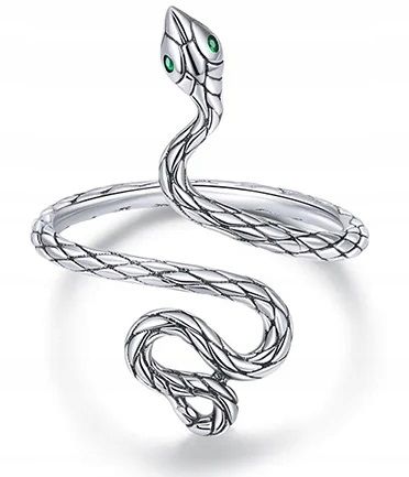 Srebrny pierścionek WĄŻ żmija cyrkonie regulowany s925 +pudełko zdjęcie 2