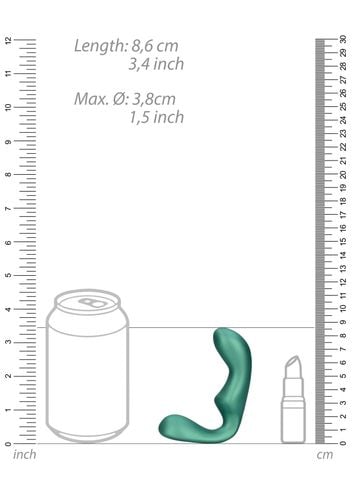 pointed vibrating prostate massager with remote control   metallic green na Arena.pl