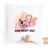 Poduszka Prezent Dla Weterynarza The Best Vet Z Nadrukiem Ze Zdjęciem