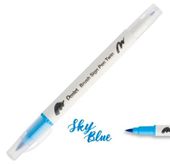 DWUSTRONNY PISAK PĘDZELKOWY DO KALIGRAFII SKY BLUE PENTEL