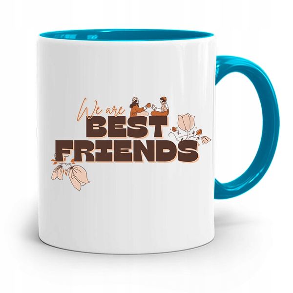 Kubek Błękitny Dla Przyjaciel Najlepszy Przyjaciel Z Nadrukiem Ze Zdjęciem zdjęcie 1